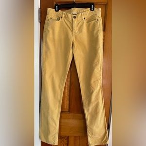 JCrew buttery yellow cords 29tall